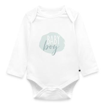 kleiner Junge - Baby Bio-Langarm-Body - Weiß - Vorne