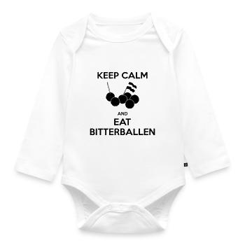 RESTEZ CALME et mangez Bitterballen Multi Color Vector - Body Bébé bio manches longues - blanc - Devant