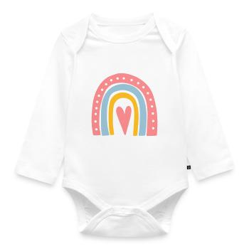 Regenbogen - Baby Bio-Langarm-Body - Weiß - Vorne