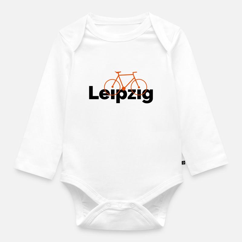 Faire du vélo à Leipzig - Body Bébé bio manches longues - blanc