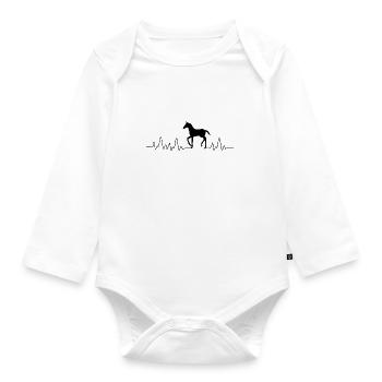 Fréquence cardiaque Cheval - Body Bébé bio manches longues - blanc - Devant