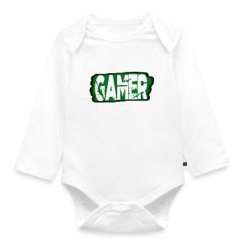 gamepad videogame video videogamer video game - Baby Bio-Langarm-Body - Weiß - Vorne