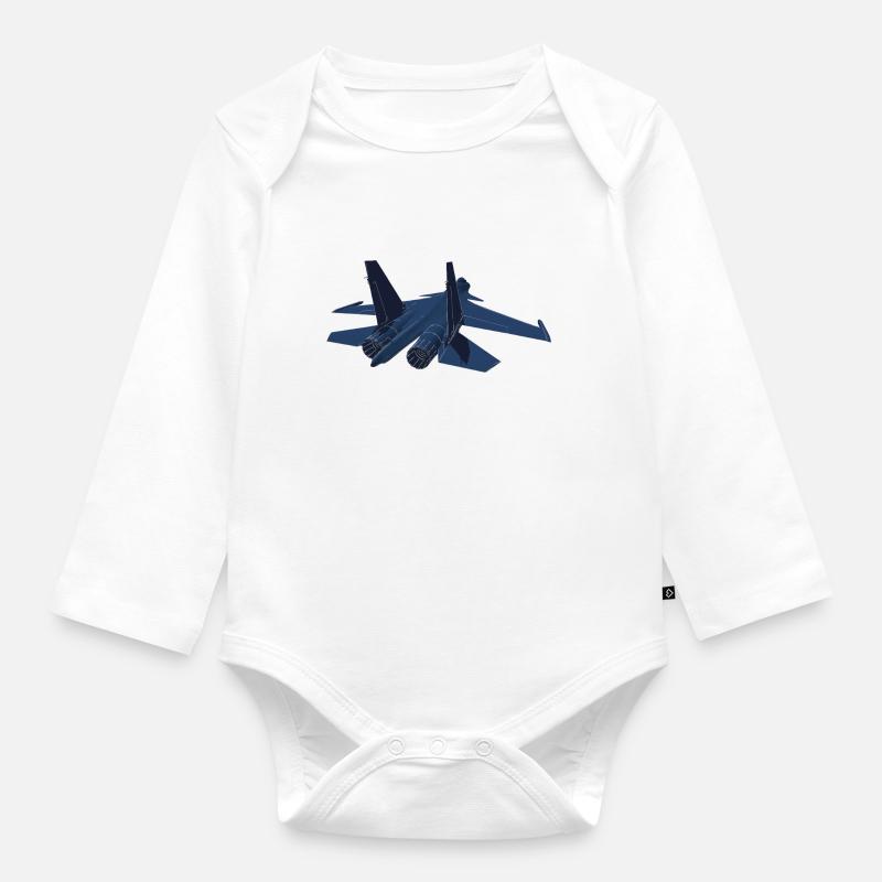 Su-35 - Baby Bio-Langarm-Body - Weiß