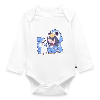 Girl penguin costume South Pole North Pole - Organic Longsleeve Baby Bodysuit - white - Front