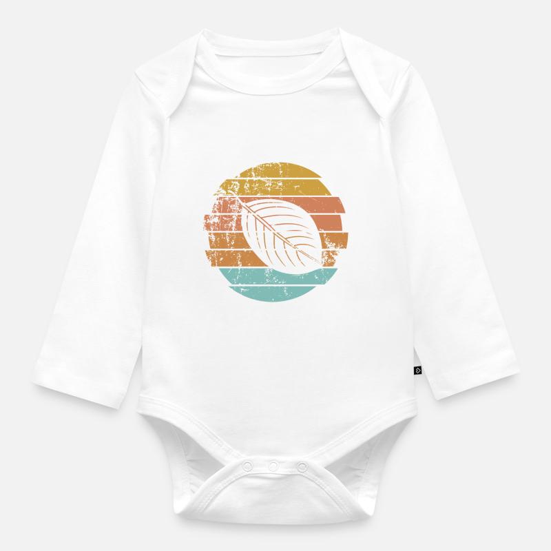 Blatt - Baby Bio-Langarm-Body - Weiß