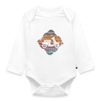 Moped - Organic Longsleeve Baby Bodysuit - white - Front