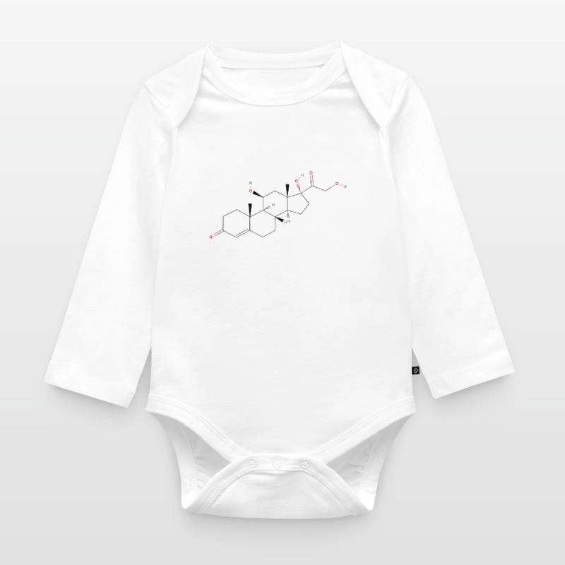 Molécule de cortisol - Formule structurale colorée Body Bébé bio manches longues