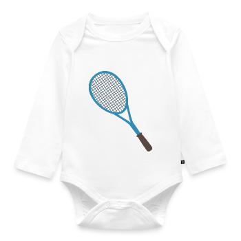 tennis racket - Organic Longsleeve Baby Bodysuit - white - Front