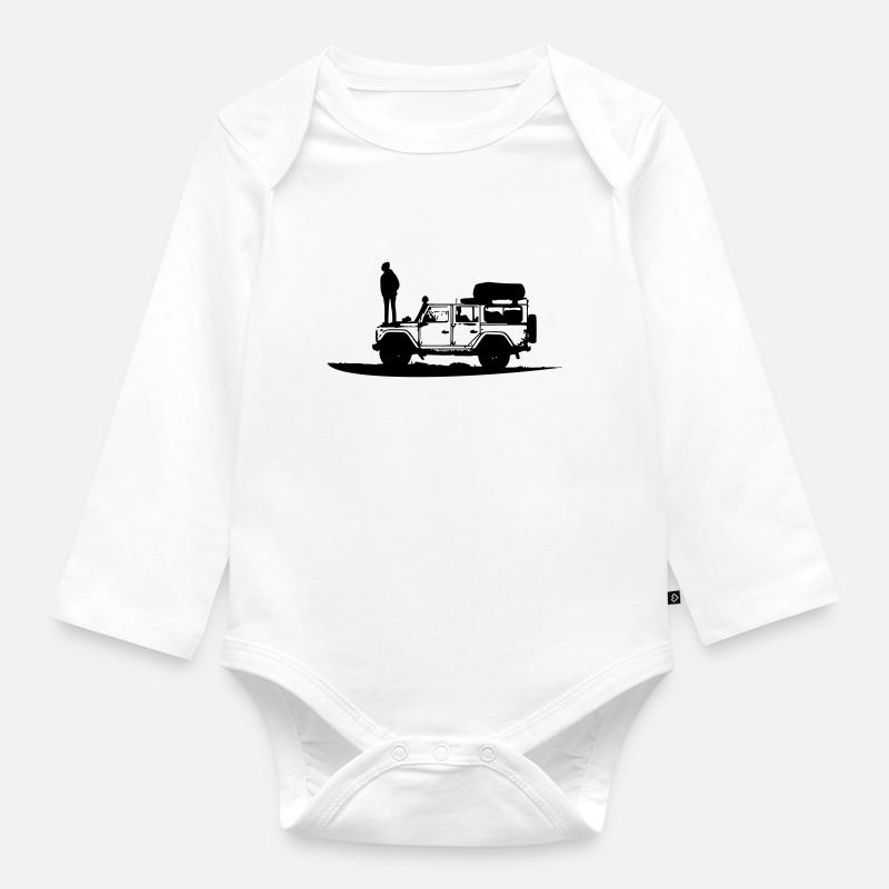 Defender LR - Baby Bio-Langarm-Body - Weiß