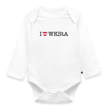 i love wksta - Organic Longsleeve Baby Bodysuit - white - Front
