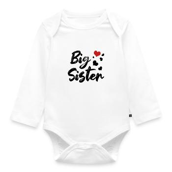 Big Sister Siblings Sweetheart - Organic Longsleeve Baby Bodysuit - white - Front