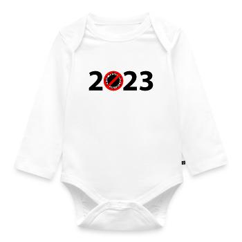 2023 Anti Corona Virus - Organic Longsleeve Baby Bodysuit - white - Front