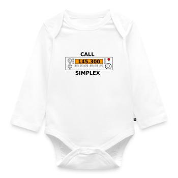 Radio call 145.300 Mhz ham radio - Organic Longsleeve Baby Bodysuit - white - Front
