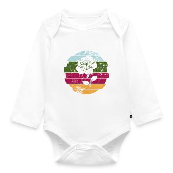 Rose - Baby Bio-Langarm-Body - Weiß - Vorne