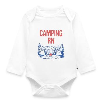 Camping RN Camper Forest Camp Woods Vacation - Baby Bio-Langarm-Body - Weiß - Vorne
