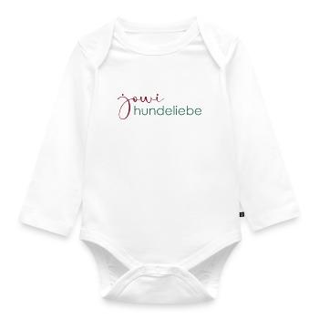 jowi hundeliebe - schrift - Baby Bio-Langarm-Body - Weiß - Vorne