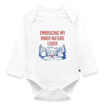 Embracing Inner Nature Lover Camping Forest - Baby Bio-Langarm-Body - Weiß - Vorne