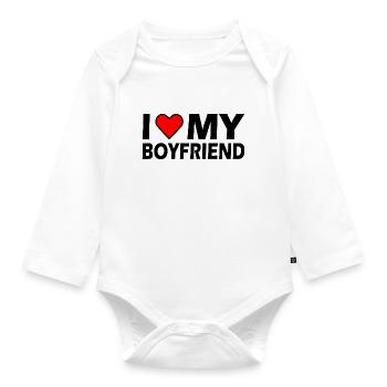 I love my boyfriend - Baby Bio-Langarm-Body - Weiß - Vorne