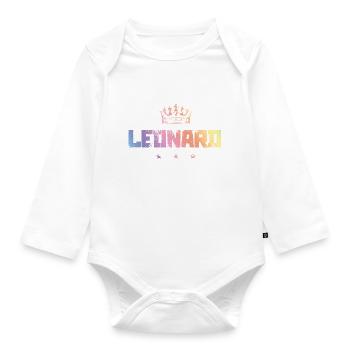 Leonard - Baby Bio-Langarm-Body - Weiß - Vorne