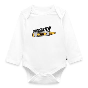 Kindergarten Crew Wax Crayon Team - Organic Longsleeve Baby Bodysuit - white - Front