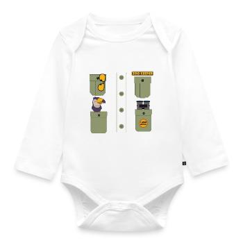 Zookeeper Outfit Costume - Baby Bio-Langarm-Body - Weiß - Vorne