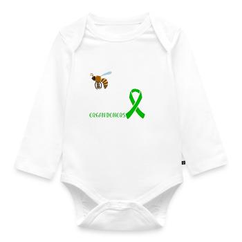 Bee A Donor Organ Donor Saves Lives - Baby Bio-Langarm-Body - Weiß - Vorne