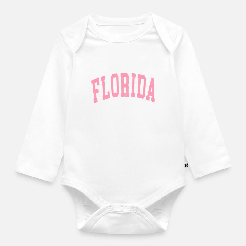 Floride preppy - Body Bébé bio manches longues - blanc
