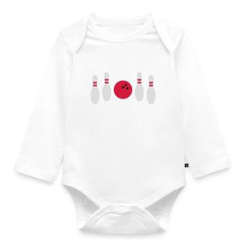 In between not hit bowling - Organic Longsleeve Baby Bodysuit - white - Front