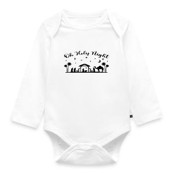 Oh Holy Night - Organic Longsleeve Baby Bodysuit - white - Front