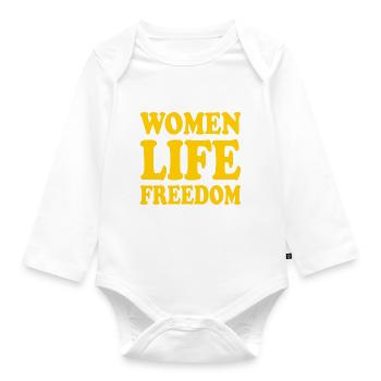 Women life freedom iran - Body Bébé bio manches longues - blanc - Devant
