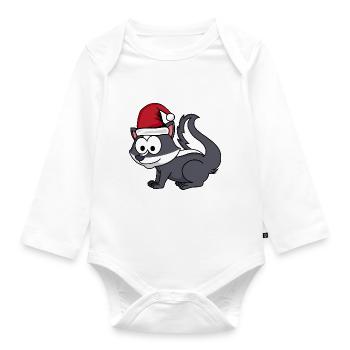 Stinker Comic Christmas - Organic Longsleeve Baby Bodysuit - white - Front