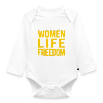 Women life freedom - Baby Bio-Langarm-Body - Weiß - Vorne
