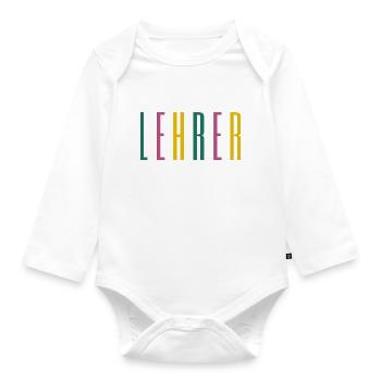 Lehrer - Schule, Beruf, Klassenzimmer - Baby Bio-Langarm-Body - Weiß - Vorne