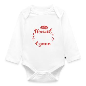 Cadeau Homme déja pris par Lyana - Body Bébé bio manches longues - blanc - Devant