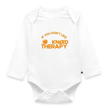 Tricot fil tricot matelassage cadeau - Body Bébé bio manches longues - blanc - Devant