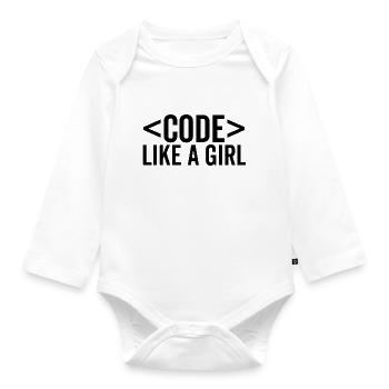 Codez comme une fille - Body Bébé bio manches longues - blanc - Devant