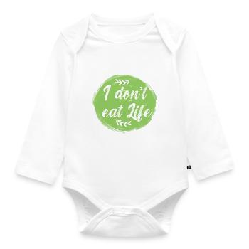Vegan Fleischlos Tierlieb & Veganer - Baby Bio-Langarm-Body - Weiß - Vorne
