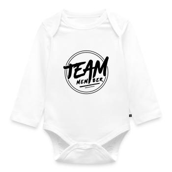 Team Member Emblem - Organic Longsleeve Baby Bodysuit - white - Front
