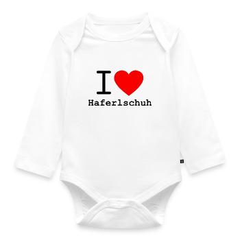 i love Haferlschuach - ich liebeTrachtenschuhe - Baby Bio-Langarm-Body - Weiß - Vorne