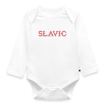SLAVIC Folk Slawisch - Baby Bio-Langarm-Body - Weiß - Vorne