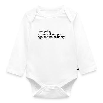 Designer Designerin Design 001 - Baby Bio-Langarm-Body - Weiß - Vorne
