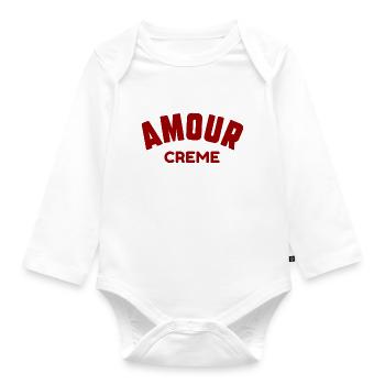 Amour crème - Body Bébé bio manches longues - blanc - Devant
