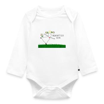 Wundertier sein. - Baby Bio-Langarm-Body - Weiß - Vorne