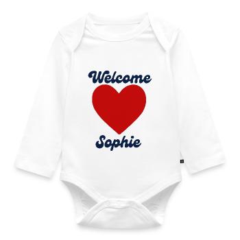 Sophie willkommen - Baby Bio-Langarm-Body - Weiß - Vorne