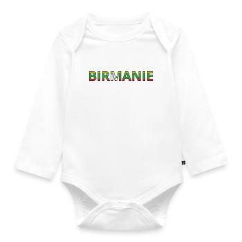 Flag of Myanmar - Organic Longsleeve Baby Bodysuit - white - Front