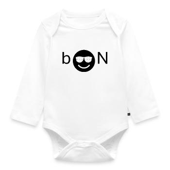 booN - Noob: Zeige deinen Humor! - Baby Bio-Langarm-Body - Weiß - Vorne
