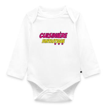 Cuisinière FANTASTIQUE - Body Bébé bio manches longues - blanc - Devant