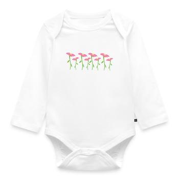 Flower Symbol Blossom Plant Eight Flowers - Organic Longsleeve Baby Bodysuit - white - Front
