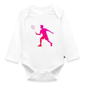 Badminton Men's Badminton Players Squash Badminton - Organic Longsleeve Baby Bodysuit - white - Front