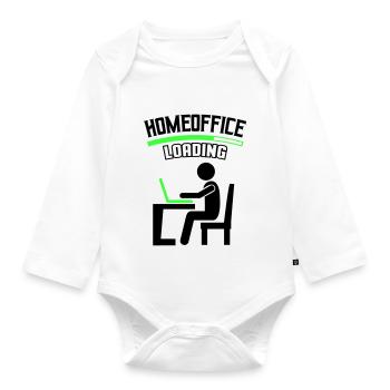 Work Office Home Office Loading - Organic Longsleeve Baby Bodysuit - white - Front